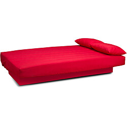 Avis 3S. x Home Banquette Clic Clac 3 Places Mousse Haute Résilience Rouge NOEMIE