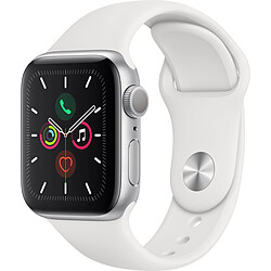 Apple Watch 5 - 40 - Alu argent / Bracelet Sport Blanc