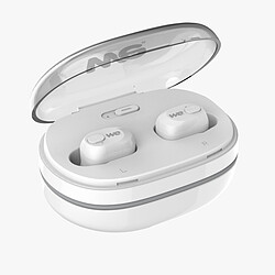 WE Écouteurs Bluetooth 5.0 sans Fil, 6 Heures d'Autonomie, Appariement Automatique, Stéréo Hi-FI Oreillette pour iPhone et Android - Blanc