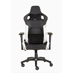 Corsair T1 Race 2018 - Noir/Blanc Chaise gamer revêtement simili cuir - dossier inclinable 180° - accoudoirs 4D - 120 kg max - pied aluminium 5 branches