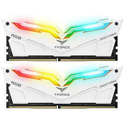 T-Force Night Hawk - 2 x 8 Go - DDR4 3000 MHz - RGB - Blanc 16 Go de mémoire PC - 2 barrettes de RAM DDR4 PC4-24000 - CAS 16 - TF2D416G3000HC16CDC01