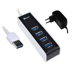 HEDEN hub USB 3.0 (4 ports) avec bloc d'alimentation secteur