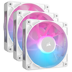 Corsair Starter Kit - iCUE LINK RX120 RGB 120mm PWM Fans - Blanc Kit de démarrage ventilateurs - RGB - 120mm - LED - 3 ventilateurs