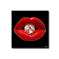 Avis DECLIKTABLEAU Tableau pop rouge Bouche diams 60x60 cm