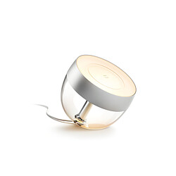 Philips Hue Lampe à poser connectée Hue Iris - Gen4 - Argent Lampe connectée White & Color Ambiance - LED -  570 Lumens - Variateur d'intenséité lumineuse - Zigbee - A piloter via l'application Hue - Compatible Google Assistant et Alexa