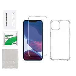 WE PACK verre trempé et coque de protection transparente IPHONE 14: 1 Verre trempé dureté 9H Glass + 1 Coque de protection TPU Transparent