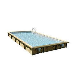 ubbink Piscine bois Linéa 8,00 x 5,00 x 1,40 m - Liner gris UBBINK - Piscine bois Linéa 8,00 x 5,00 x 1,40 m - Liner gris