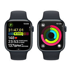 Apple Watch Series 9 GPS + Cellular 45 mm avec boîtier en aluminium minuit et bracelet sport minuit M/L pas cher