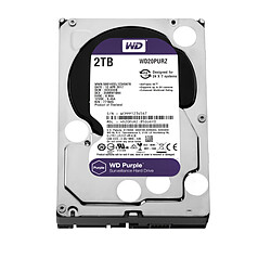 Western Digital WD PURPLE 2 To - 3.5'' SATA III 6 Go/s - Cache 64 Mo - Violet Disque Dur Interne - SATA III 3.5'' - 5400 tr/min - Cache 64 Mo