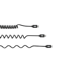 Acheter WE Câble Micro USB Torsadé 2m réversible - Connecteur Ultra Résistant - Charge Rapide pour Samsung Huawei Nexus Sony - Noir