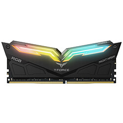 T-Force Night Hawk - 2 x 8 Go - DDR4 4000 MHz - RGB - Noir