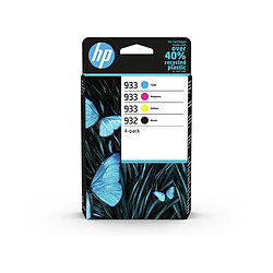 HP 932/3 CMYK Original Ink Cartridge 4-Pack HP 932 Pack de 4 cartouches d'encre noire/HP 933 Pack de 4 cartouches d'encre cyan/magenta/jaune authentiques