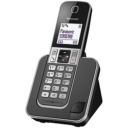 Panasonic Téléphone fixe Sans fil Sans répondeur TGD310FRG Solo Noir 18 h d'autonomie