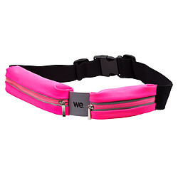 WE Ceinture de Sport Universel Waterproof pour Course Double Poche Compatible iPhone 8 plus/7/6 Samsung Huawei, Honor, Xiaomi Jusqu'à 5,7 Pouces Ajustable Sangle Elastique Lycra - Rose