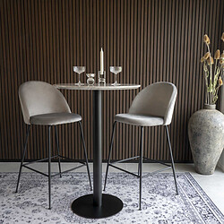 House Nordic Tabouret De Bar Velours Et Métal Noir LAUSANNE