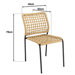 MACABANE Lot de 2 chaises de jardin en cordage tressé beige VIANNEY pas cher