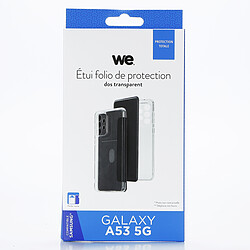 Acheter WE Etui folio DOS TRANSPARENT SAMSUNG GALAXY A53 5G: Rabat noir - dos transparent - léger - ultra-fin – accès caméra - porte-carte