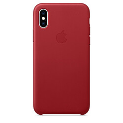 Apple iPhone XS Leather Case - (PRODUCT)RED Coque en cuir pour iPhone XS - Compatible charge sans fil - Doublure en microfibre