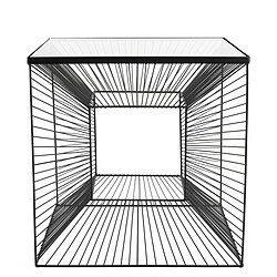 Avis MACABANE Table D'Appoint Carrée THEODORE Métal Plateau Verre