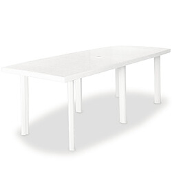 vidaXL Table de jardin 210 x 96 x 72 cm Plastique Blanc vidaXL Table de jardin 210 x 96 x 72 cm Plastique Blanc