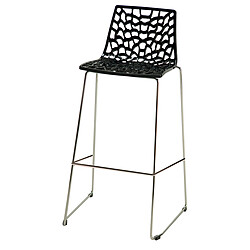 3S. x Home Tabouret de Bar Design Noir MASSILIA