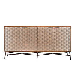 Avis MACABANE Buffet 4 portes à motifs ethniques et pieds croisés