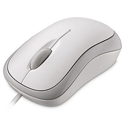 Microsoft Basic Optical for Business Blanc - Filaire Souris bureautique - Droitier / Gaucher - 3 boutons - Blanc