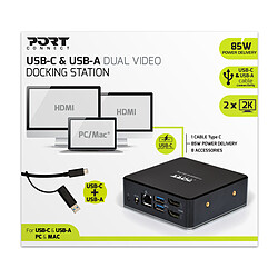 Port Connect Station d'accueil universelle USB-A & USB-C 2x 2K - 2x HDMI pas cher