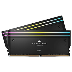 Corsair Dominator Titanium DDR5 RGB 32 Go (2 x 16 Go) 6000 MHz CL30 - Noir Kit Dual Channel 2 barrettes de RAM DDR5 PC5-48000 - CMP32GX5M2B6000C30 - Optimisé pour Intel XMP 3.0