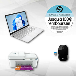 HP 17-cp0123nf + Deskjet 4130e - Imprimante Wi-fi tout-en-un Jet d'encre couleur Copie Scan + Souris sans fil HP 200 - X6W31AA