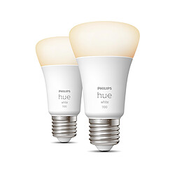 Philips White 10.5W A60 E27 EU x2 Technologie d'ampoule : LED -  Label d'efficacité énergétique (EEL) : F - Démarrage instantanée