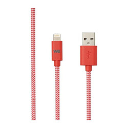 WE Câble USB - Nylon tressé - 1 metre - Rouge et blanc