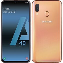 Samsung Galaxy A40 - 64 Go - Corail · Reconditionné Smartphone 5,9'' FHD+ Super AMOLED - 4G+ - 64 Go - Android 9.0 - Lecteur dÃ¢â‚¬â„¢empreinte digitale - Reconnaissance faciale