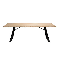 Acheter MACABANE Table À Manger MAXENCE 230X100Cm Bois Chêne Pieds Métal