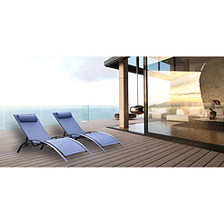 Chalet & Jardin Bain de soleil MONACO - Bleu lavande - Lot de 2