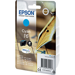 Epson C13T16224012 cartouche d'encre cyan ''STYLO À PLUME'' série 16 authentique - DURABrite Ultra C