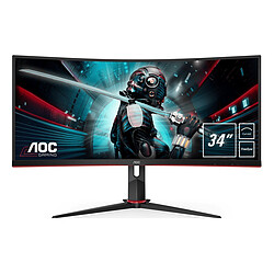 AOC 34'' LED CU34G2X/BK Ecran PC Gamer Incurvé - 3440x1440 - Dalle VA - 1 ms - 144 Hz - AMD Freesync - Flicker Free - HDMI/DisplayPort