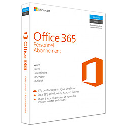 Microsoft Office 365 Personnel Pour 1 PC ou Mac + 1 tablette (même utilisateur) - Abonnement 1 an -