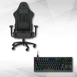 Corsair TC100 RELAXED Fabric (tissu) - Noir/Gris Inclinable + K60 RGB PRO TKL OPX 