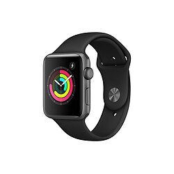 Apple Watch Series 3 - GPS - 42 mm - Gris Sidéral -  Bracelet Sport Noir