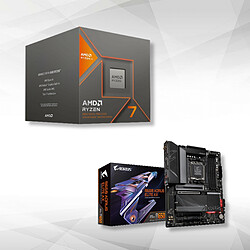 AMD Ryzen 7 8700G Wraith Spire (4.2 GHz / 5.1 GHz) + B650 AORUS ELITE AX Processeur 8 Cœurs / 16 Threads - Socket AM5 - Cache 24 Mo - AMD Radeon Graphics 780M + AMD RYZEN AI - 4 nm - TDP 65W (version boîte avec ventilateur - garantie constructeur 3 ans) + Carte mère ATX - Socket AM5 - AMD B650 - 4x DDR5 - M.2 PCIe 5.0 - USB 3.