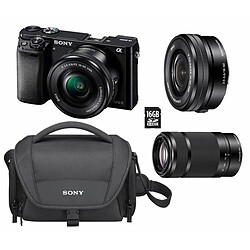 PACK SONY A6000 + 16-50MM + 55-210MM + SD16GO + SACOCHE SONY PACK SONY A6000 + 16-50MM + 55-210MM + SD16GO + SACOCHE