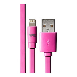 WE Câble Plat en Silicone USB vers Lightning 1m Compatible avec iPhone Se 2020 11 Pro Max XR X XS Max 8 Plus 7 Plus 6S Plus 6 5S 5 iPad - Fuschia