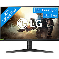 LG 27'' LED 27GL83A Ecran PC Gamer - 2560x1440 - Dalle IPS - - 1ms - 144Hz - AMD FreeSync - HDMI/DisplayPort 