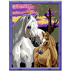 Ravensburger Peinture au numéro : Numéro d'Art lignes colorées : Chevaux au coucher de soleil