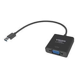 Vision Adaptateur vidéo externe USB 3.0 VGA noir Pour la vente au détail