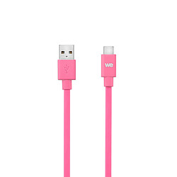 WE Câble Plat USB-C vers USB 1m pour Samsung S8/S9/S10, MacBook Pro, Google Pixel/Chromebook, Huawei P20/P30 Xiaomi - Fuschia