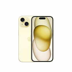 Apple iPhone 15 - 5G - 6/128 Go - Jaune Écran Ceramic Shield Super Retina XDR de 6,1" - 5G - Puce A16 Bionic - Système photo pro - Compatible accessoires MagSafe - iOS 17