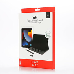 WE Bundle avec étui protection tab/film protection écran/stylet - Compatible iPad 7e, 8e, 9e génération 10.2 pouces - Etui en matériaux recyclés - Noir