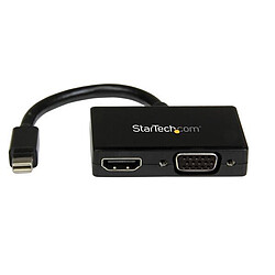 StarTech.com Adaptateur audio / video de voyage - Convertisseur 2-en-1 Mini DisplayPort vers HDMI ou VGA Adaptateur Mini-DisplayPort vers VGA + HDMI